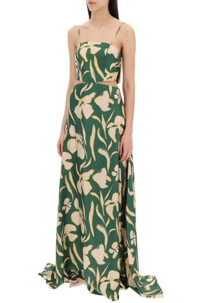 long silk bali dress in 8 5L00011 NS00017 GREEN FLORAL