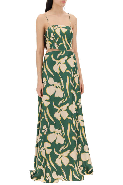 long silk bali dress in 8 5L00011 NS00017 GREEN FLORAL