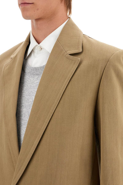 single-breasted canvas jacket 5V0CEG43AET BEIGE