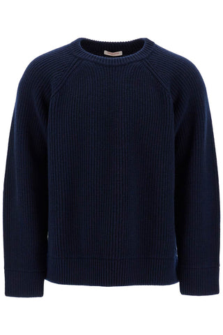 wool crewneck pullover 5V0KC31CAGY NAVY