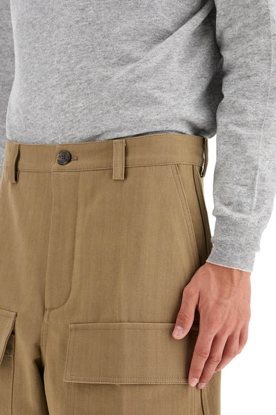 cargo canvas pants in italian style 5V0REB75AET BEIGE