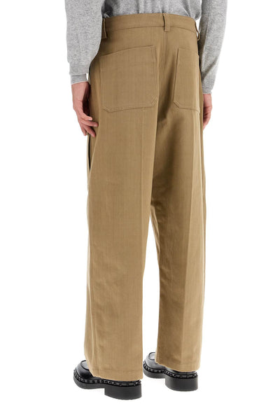 cargo canvas pants in italian style 5V0REB75AET BEIGE