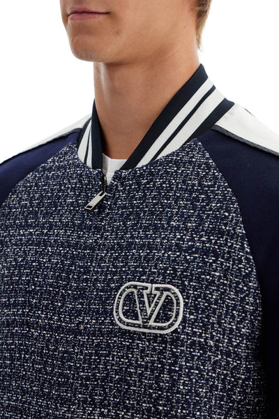 tweed bomber jacket for 5V3CI0B2ABD BLU/BIANCO/NAVY