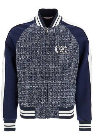 tweed bomber jacket for 5V3CI0B2ABD BLU/BIANCO/NAVY