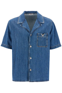 denim bowling shirt for men 5V3DB03BAA3 MEDIUM BLUE DENIM