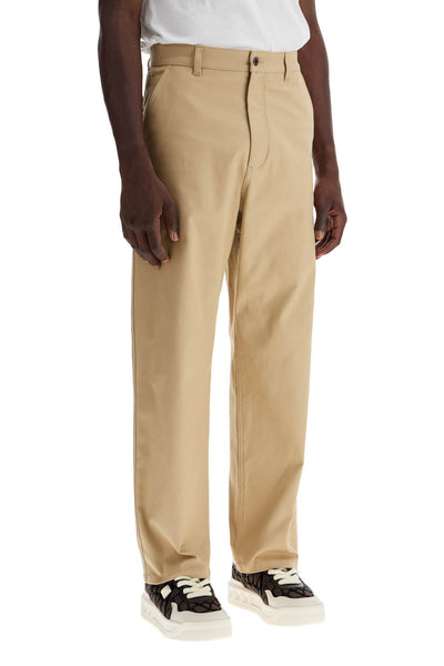 stretch canvas cargo pants for men. 5V3REB609UA BEIGE