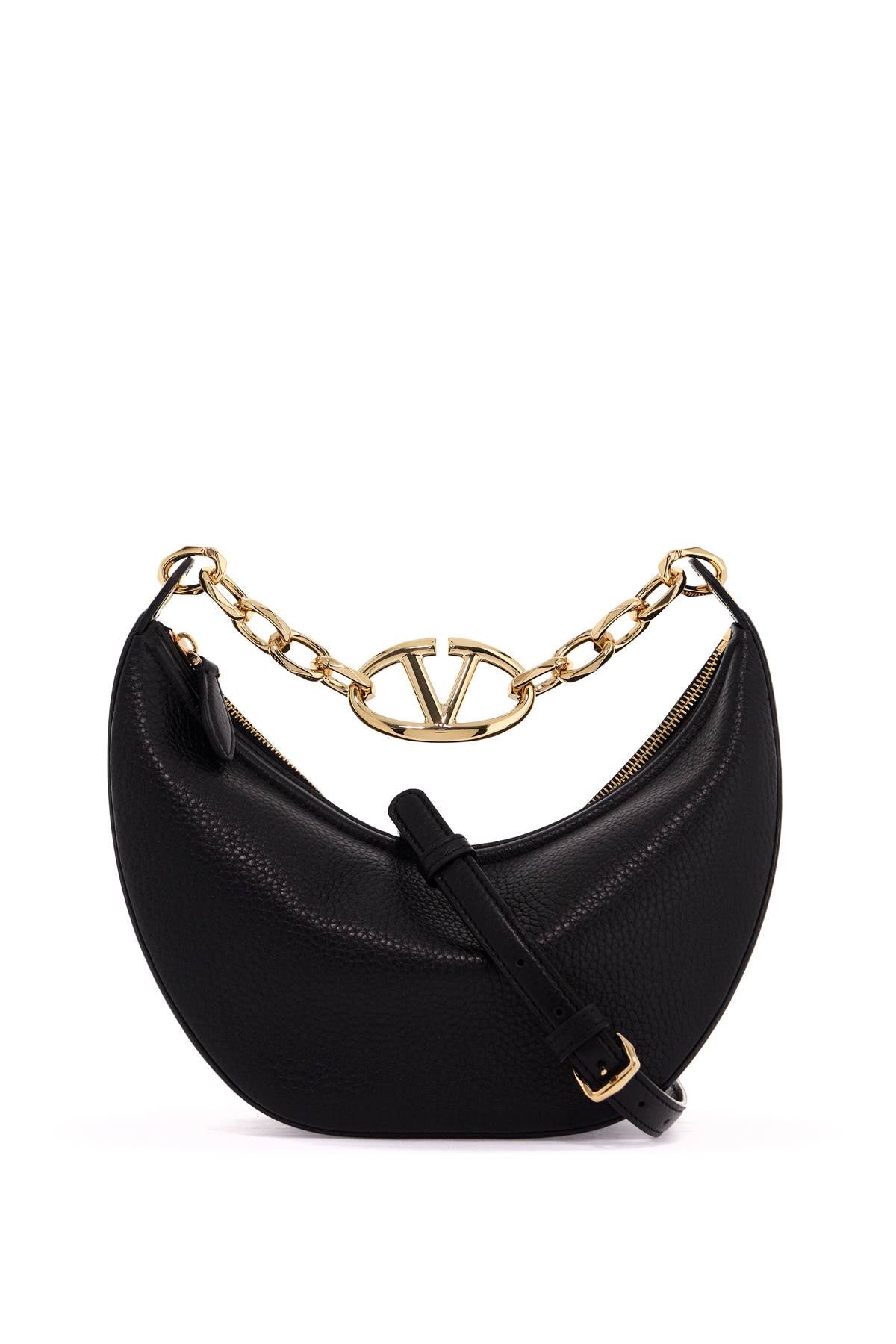 small vlogo moon hobo bag 5W2B0Q42JDK NERO