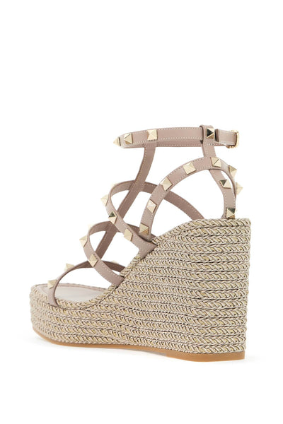 rockstud wedge sand 5W2S0F95HLT POUDRE/ORO/POUDRE