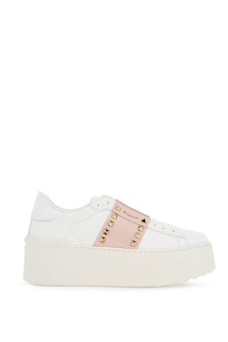 open rockstud untitled sneakers 5W2S0GG8IDB BIANCO/ROSE QUARTZ