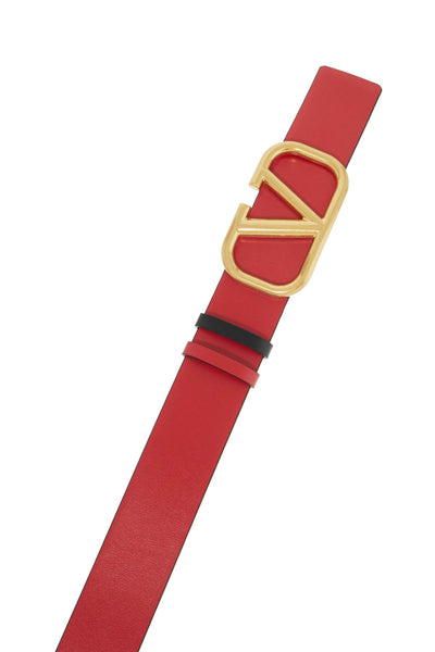 leather vlogo signature reversible belt 5W2T0S11ZFR NERO-ROUGE PUR