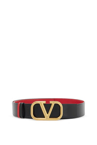 leather vlogo signature reversible belt 5W2T0S11ZFR NERO-ROUGE PUR