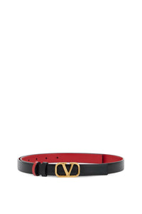 reversible vlogo signature leather belt 5W2T0S12ZFR NERO-ROUGE PUR