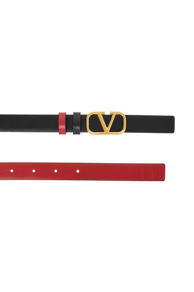 reversible vlogo signature leather belt 5W2T0S12ZFR NERO-ROUGE PUR