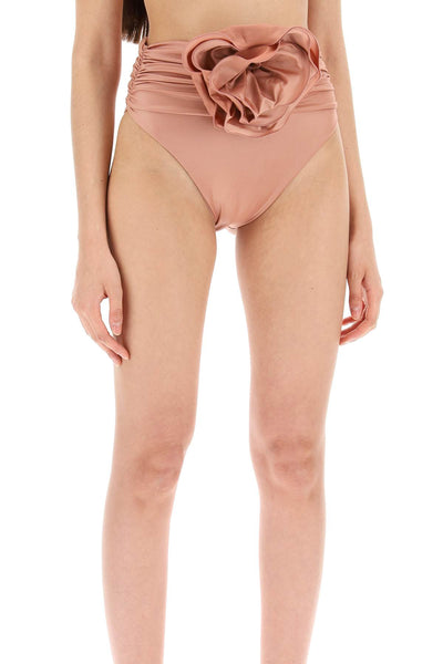 high-waisted bikini briefs with flower clip 613524 PINK