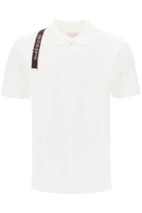 Alexander mcqueen harness polo shirt with selvedge logo 625245 QSX33 WHITE