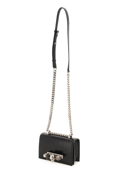 Alexander mcqueen jewelled satchel mini bag 653134 1HB0Y BLACK
