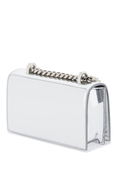 mini jewelled satchel bag 653134 1LYEE SILVER