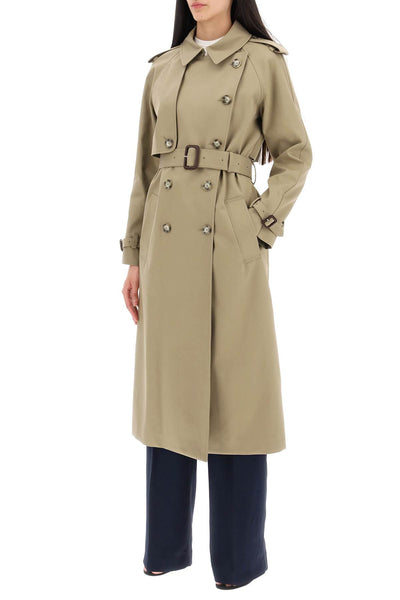 sustainable cotton double-breasted trench 670035 3DU450 OLIVE