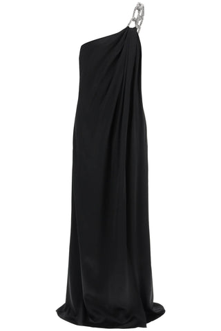 Stella mccartney one-shoulder dress with falabella chain 6A0321 3AU309 BLACK