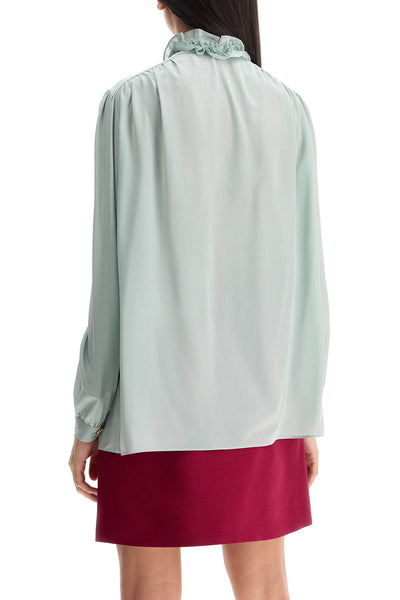 VALENTINO GARAVANI silk blouse with bow detail 6B3A | Italystation.com - Shop Now at italystation.com
