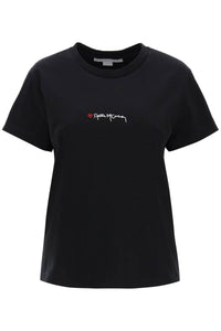 Stella mccartney t-shirt with embroidered signature 6J0273 3SPY52 BLACK