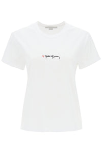 Stella mccartney t-shirt with embroidered signature 6J0273 3SPY52 PURE WHITE