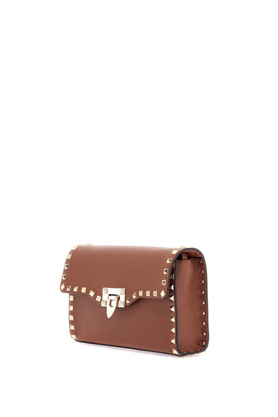 small brown leather shoulder bag with studs 6W2B0181VSF SELLERIA