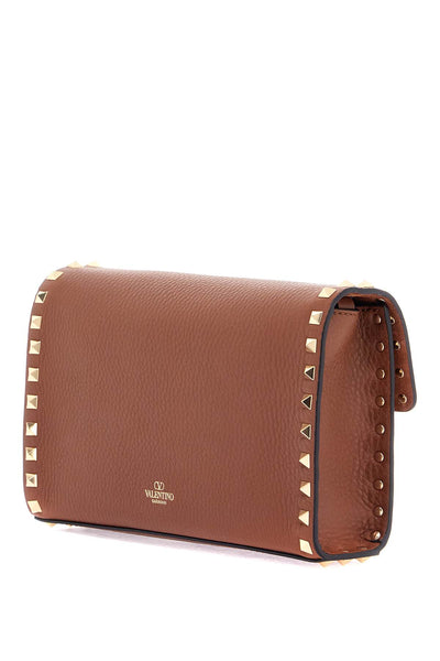 small brown leather shoulder bag with studs 6W2B0181VSF SELLERIA