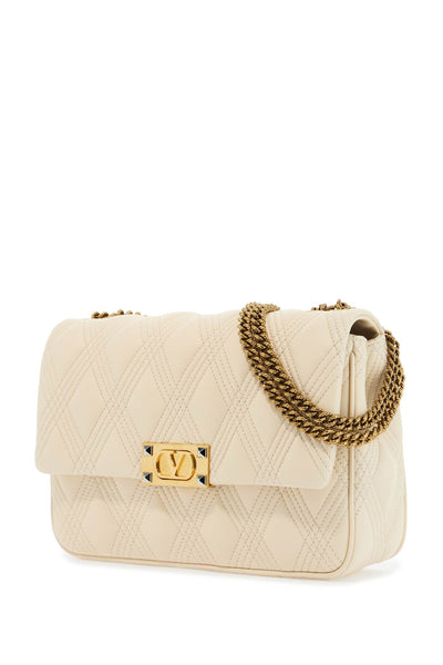 quilted shoulder bag butter white with golden chain 6W2B0R06XCA BUTTER WHITE | Italystation.com