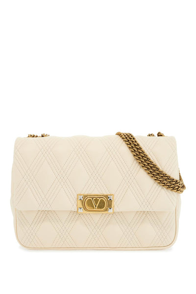 quilted shoulder bag butter white with golden chain 6W2B0R06XCA BUTTER WHITE | Italystation.com