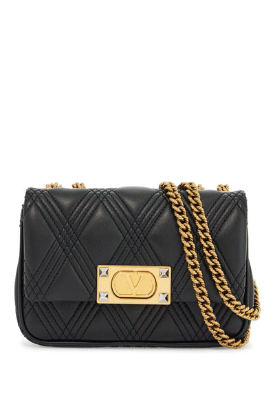 small black quilted shoulder bag with gold chain 6W2B0R08XCA NERO