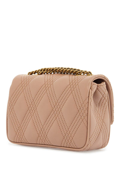 small shoulder bag in cinnamon pink with diamond pattern 6W2B0R08XCA ROSE CANNELLE