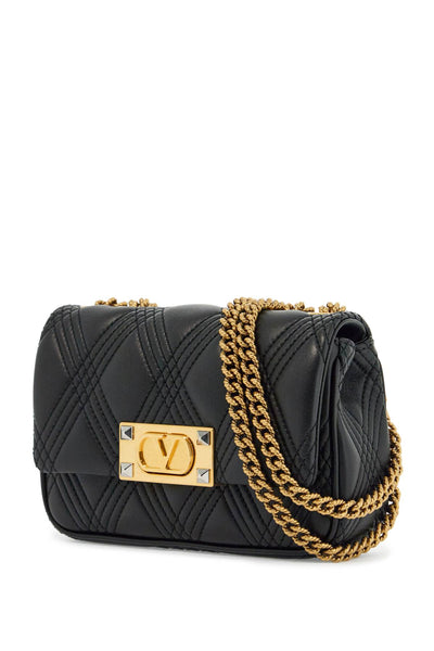 small black quilted shoulder bag with gold chain 6W2B0R08XCA NERO