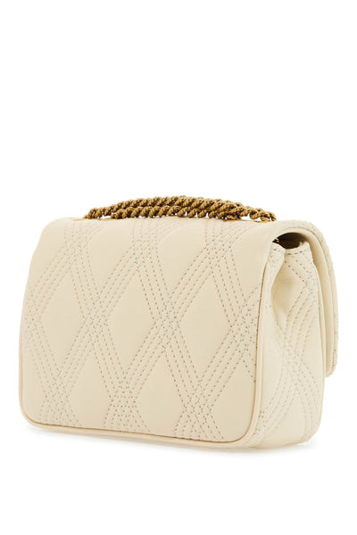 small shoulder bag in leather with golden chain butter white 6W2B0R08XCA BUTTER WHITE