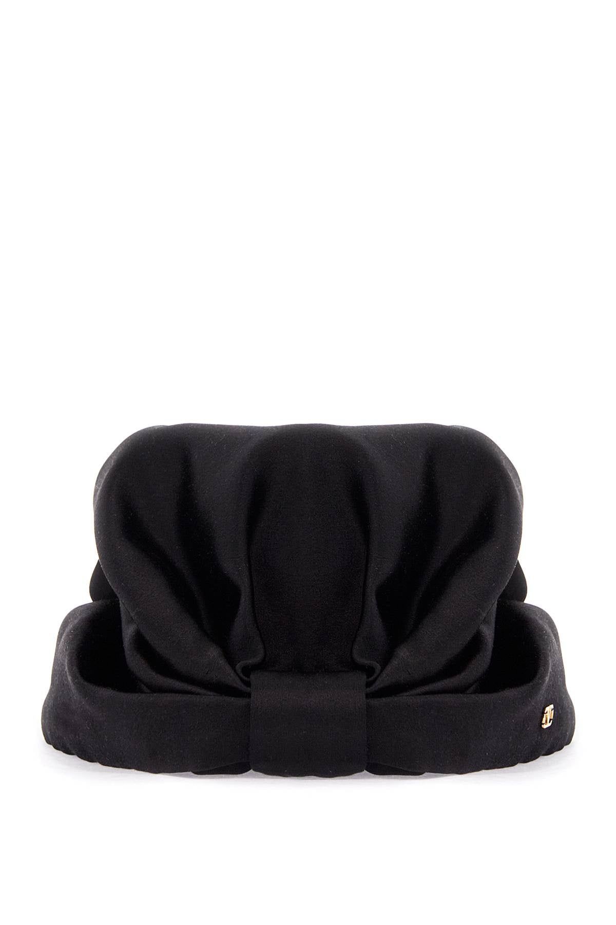 black silk turban with golden details and v logo 6W2HH004QID NERO/ORO