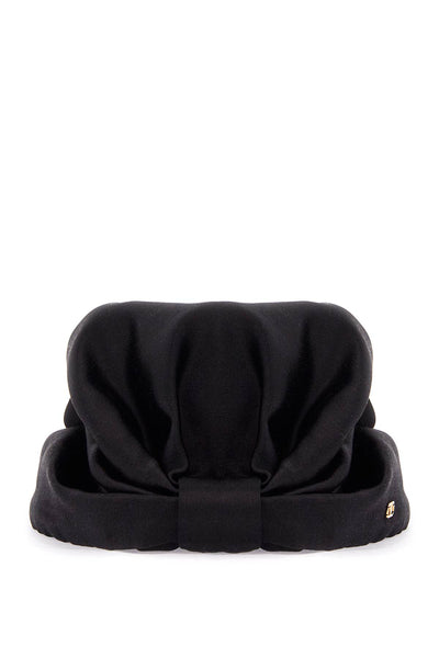 black silk turban with golden details and v logo 6W2HH004QID NERO/ORO