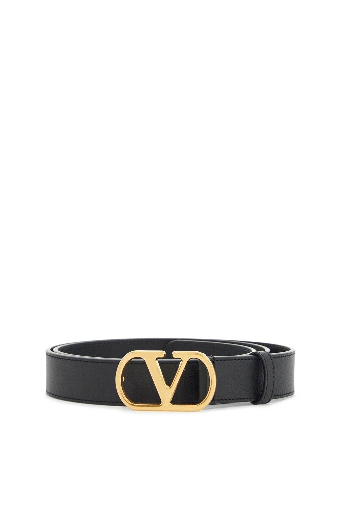 VALENTINO GARAVANI elegant black leather belt with | Italystation.com - Shop Now at italystation.com
