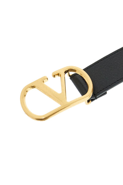 VALENTINO GARAVANI elegant black leather belt with | Italystation.com - Shop Now at italystation.com