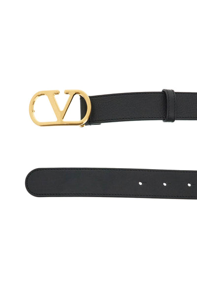 VALENTINO GARAVANI elegant black leather belt with | Italystation.com - Shop Now at italystation.com