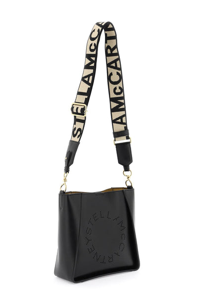 Stella mccartney crossbody bag with perforated stella logo 700073 W8542 BLACK