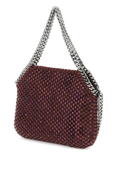 Stella mccartney falabella mini bag with mesh and crystals 700109 WP0329 BURGUNDY