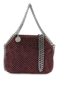 Stella mccartney falabella mini bag with mesh and crystals 700109 WP0329 BURGUNDY