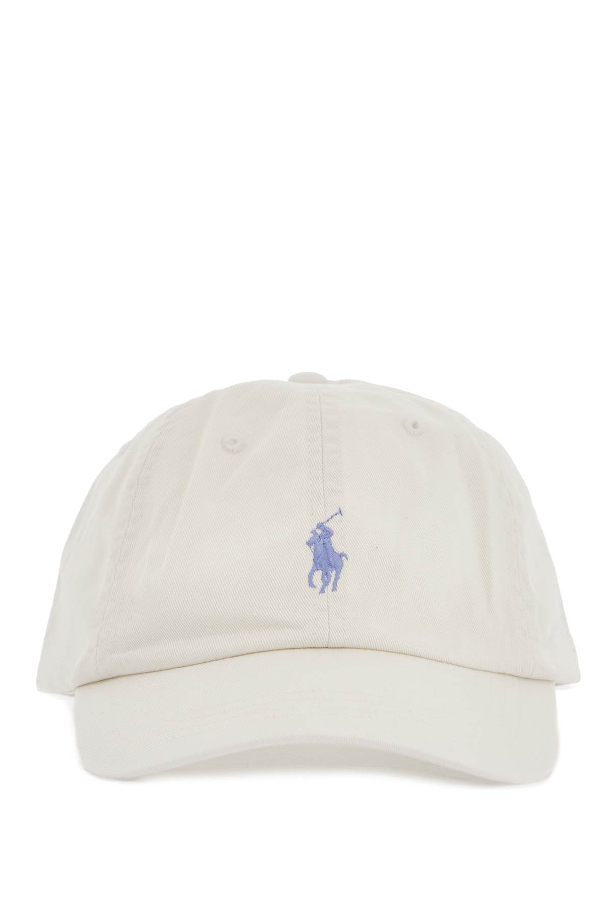 beige cotton cap with curved brim and embroidered logo 710667709066 PARCHMENT CREAM