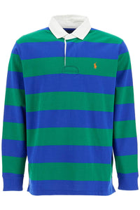 long-sleeved striped polo shirt for 710717116046 ATHLETIC GREEN/CLASSIC AZURE