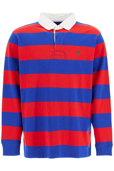 long-sleeved striped polo shirt for 710717116048 RL 2000 RED/CLASSIC AZURE