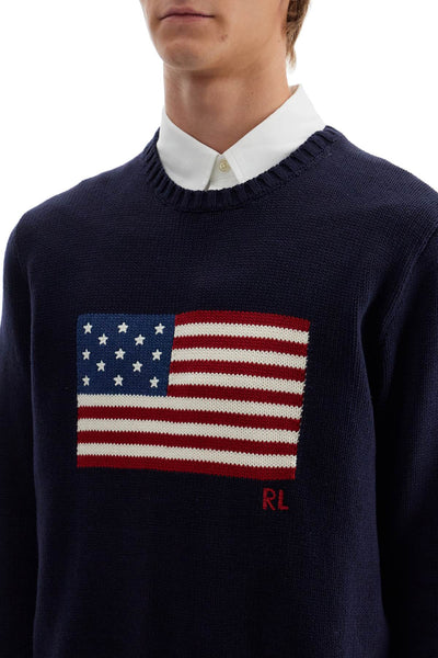 sweater with american flag 710718281006 HUNTER NAVY