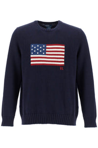 sweater with american flag 710718281006 HUNTER NAVY