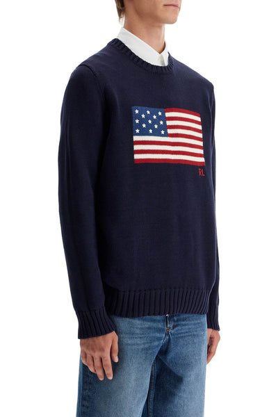 sweater with american flag 710718281006 HUNTER NAVY