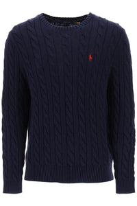 crew-neck sweater in cotton knit 710775885 HUNTER NAVY