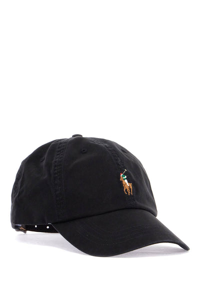 black cotton cap with logo embroidery 710834737021 POLO BLACK